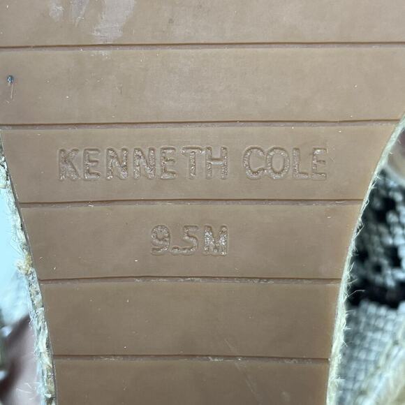 Kenneth Cole Wedge Snakeskin Espadrille Sandals Women's 9.5M Open Toe Slingback - Picture 15 of 15